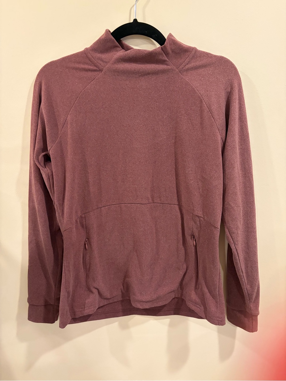 Kyodan Mauve Long-Sleeve Mock Neck Sweater Size S